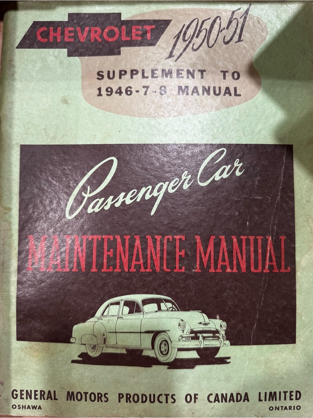 Passenger Car Maintenance Manual 1950-51 - Green/Cream